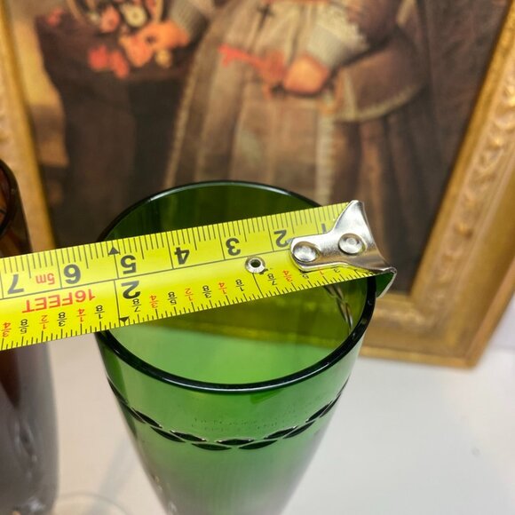 NACHTMANN Purple, GREEN CUT-TO-CLEAR CRYSTAL CHAMPAGNE FLUTES GLASSES Set Of 2 - Picture 11 of 14